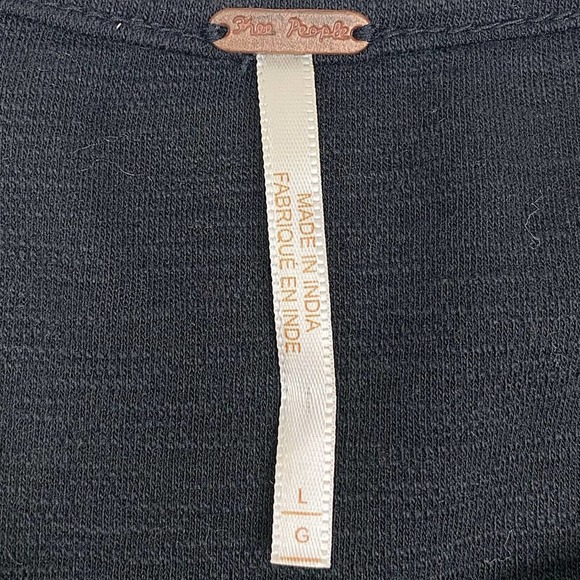 Free People Black Lucky Lace-Up Sweater Top - Picture 11 of 14